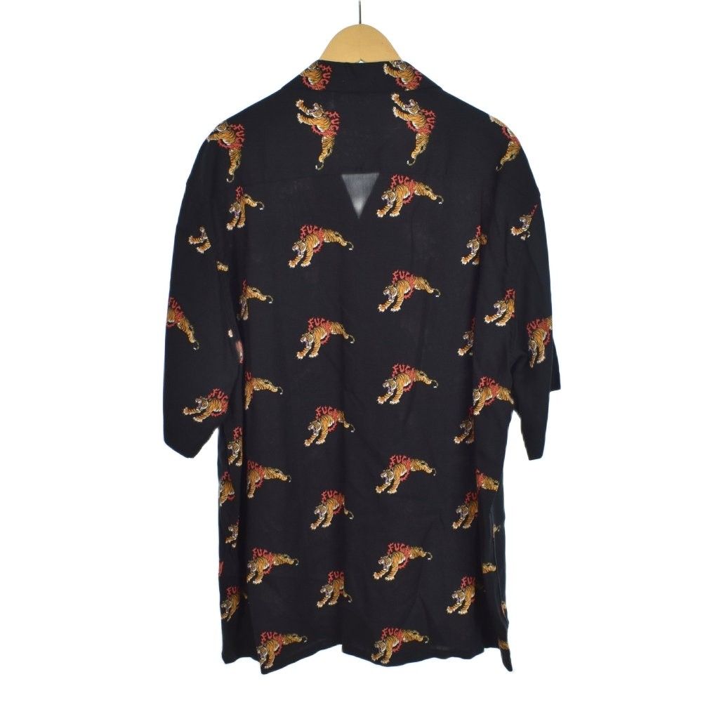 ワコマリア WACKO MARIA TIM LEHI HAWAIIAN SHIRT ティムリーハイ ハワイアンシャツ オープン 半袖 タイガー M 黒 ブラック AA