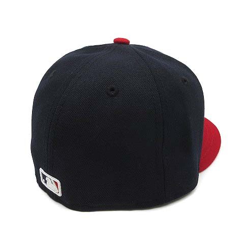 ニューエラ NEW ERA 59FIFTY MLBオンフィールド アトランタブレーブス キャップ 帽子 ホーム ネイビー スカーレット 7 55.8cm 美品