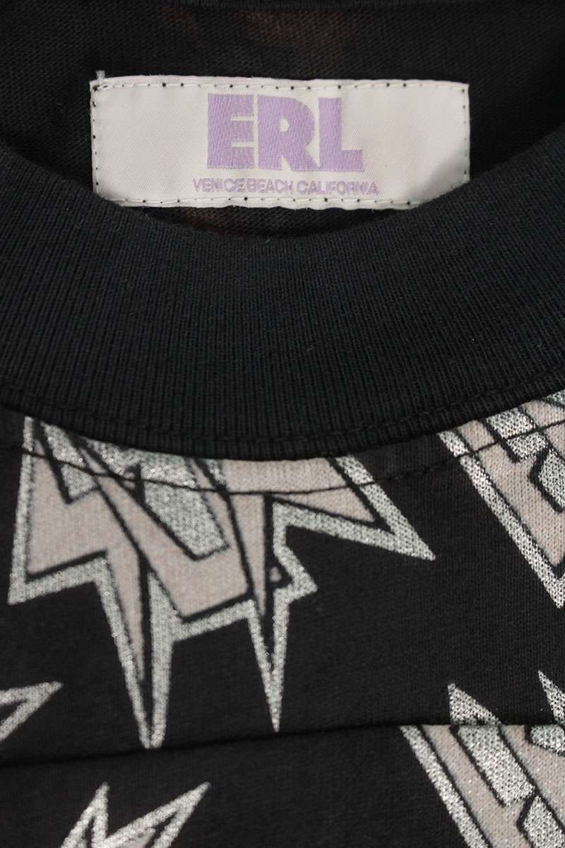 イーアールエル ERL06T014-1 英字総柄長袖カットソー メンズ XL
