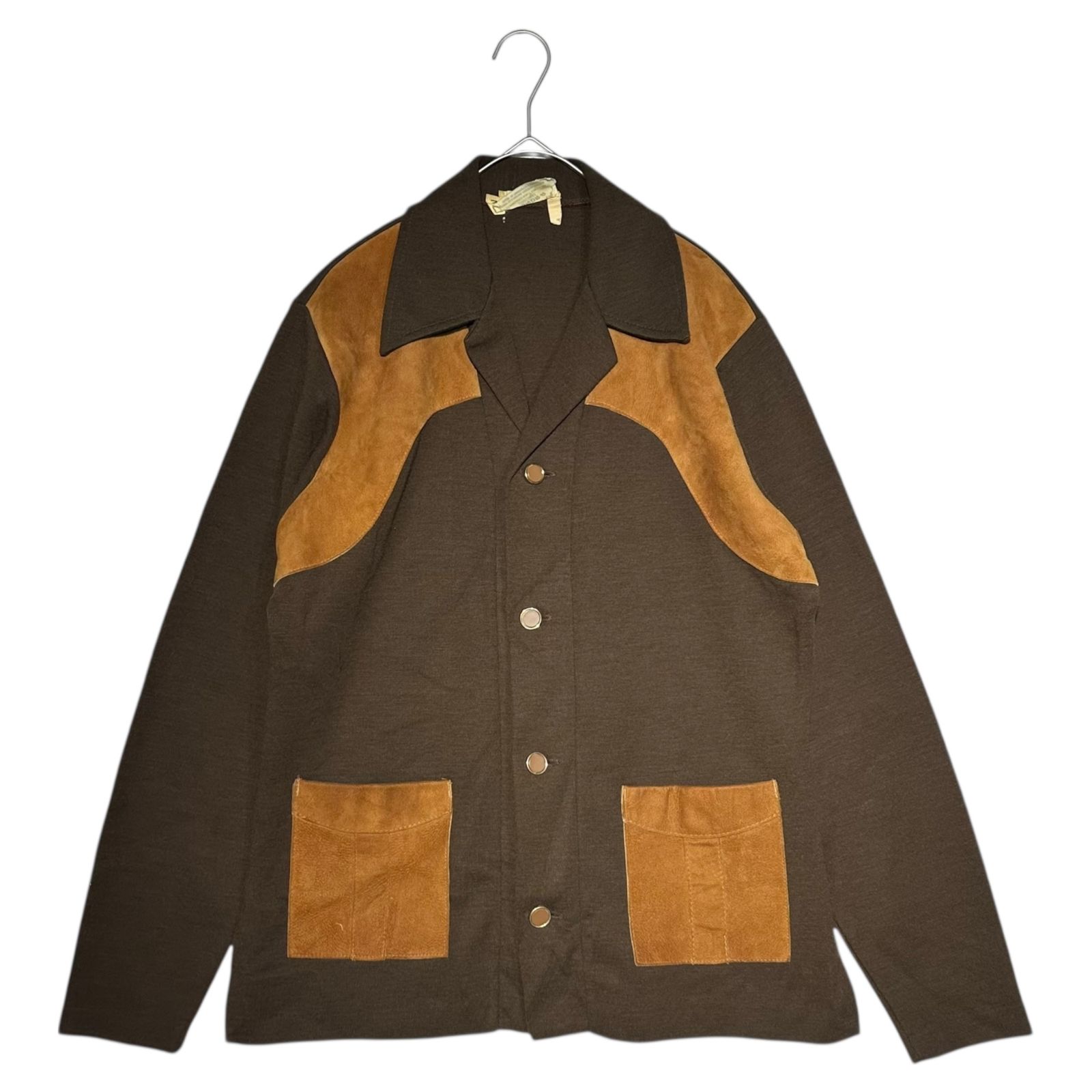 TUNDRA(ツンドラ) 70's Suede-trim Knit Shirt Jacket スウェード 切替