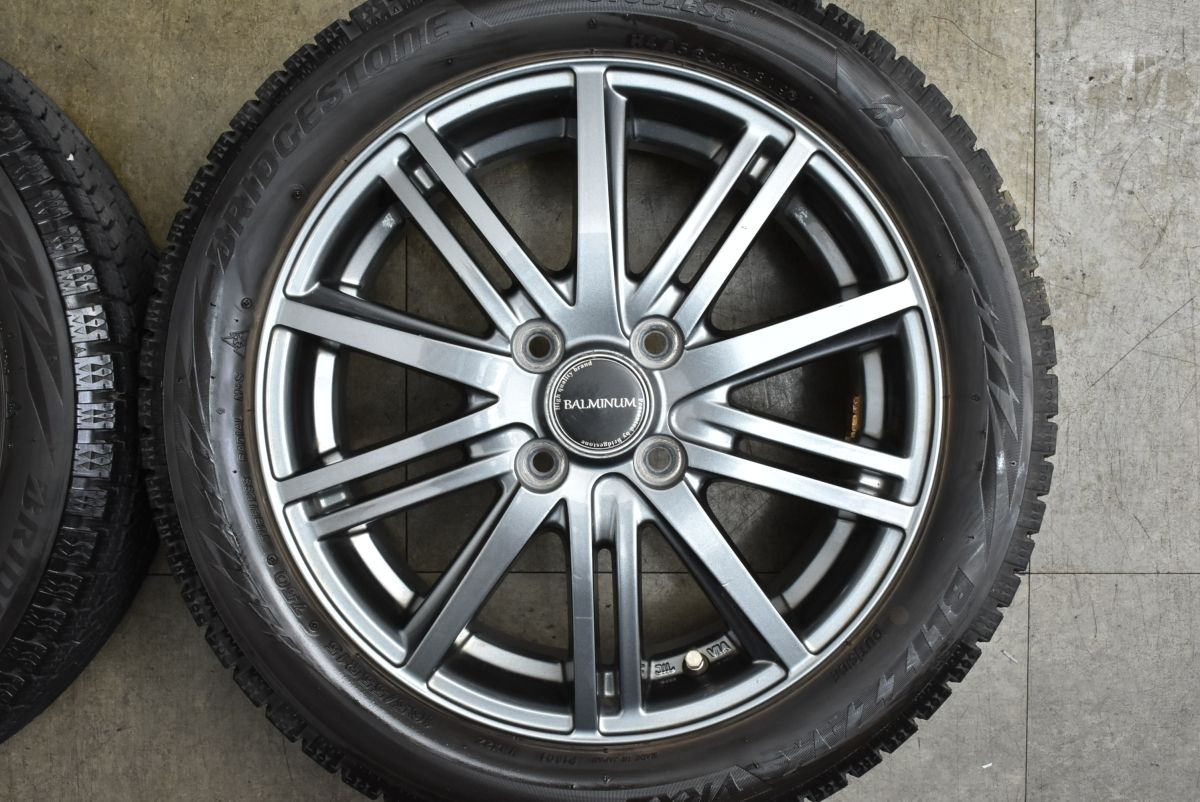  程度良好品 バルミナ 15 in 4 5 J 48 PCD 100 ブリヂストン ブリザック VRX 2 165 55 R N BOX デリカミニ ワゴンR スペーシア ムーブ 15インチ タイヤ ホイールセット