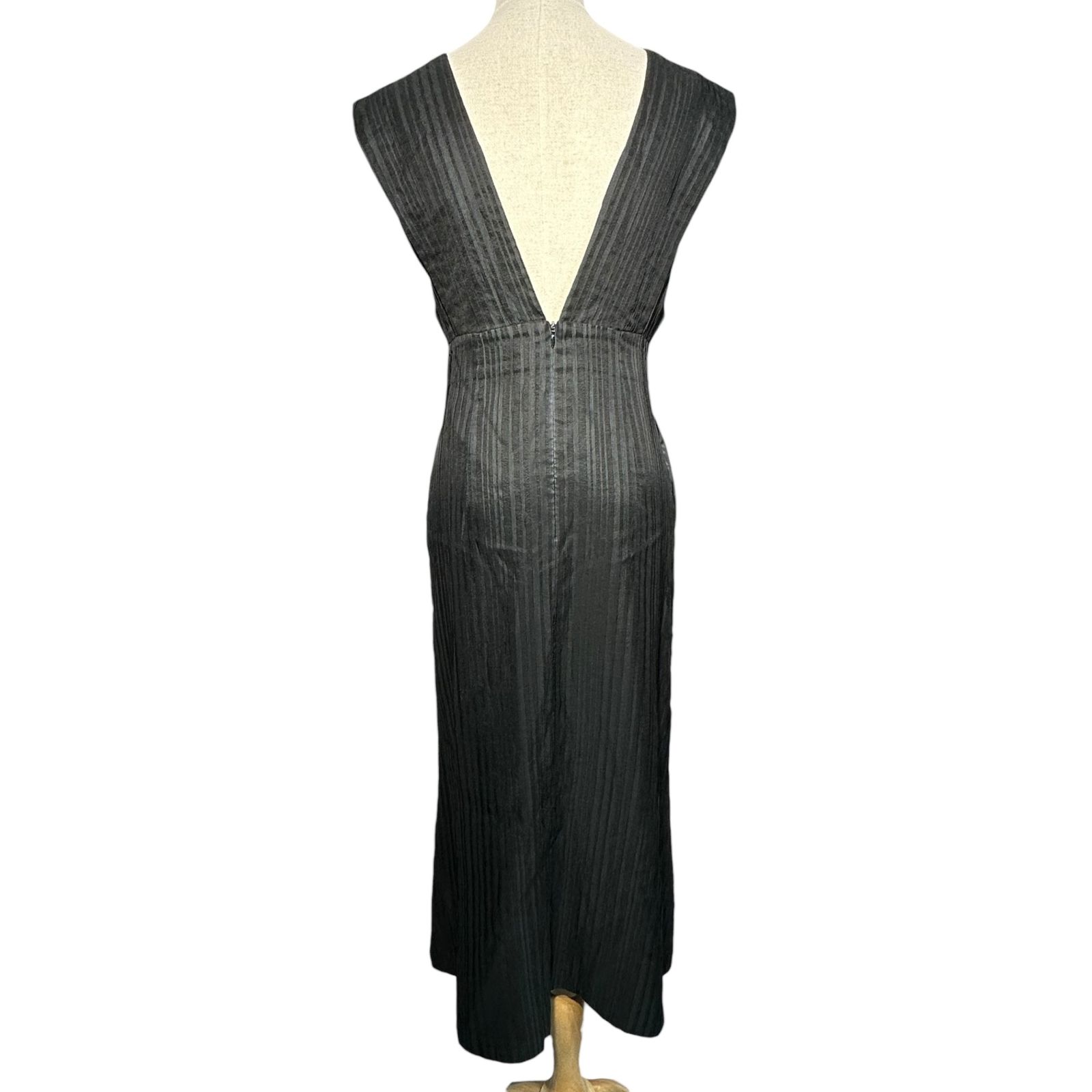 mame kurogouchi マメクロゴウチ Ribbon Stripe V Neck Dress ジャンパースカート ワンピース MM 20 FW DR 047 2 M程度 ブラック