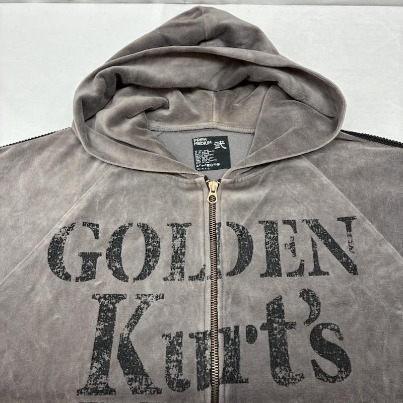 ピーピーエフエム 00s ベロア ダブルファスナー ジップアップ パーカー