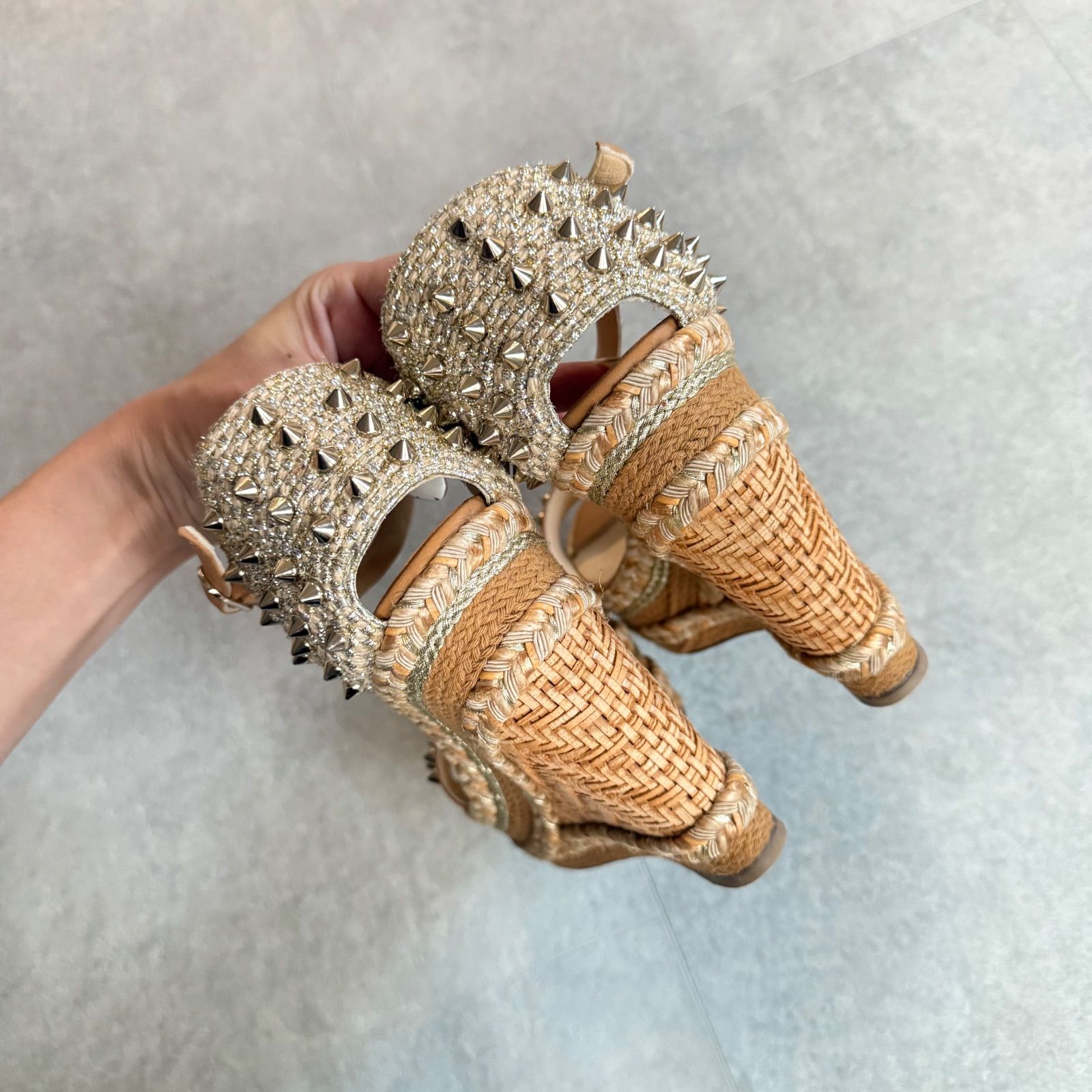 美品 ルブタン Christian Louboutin カタクロウ ウェッジソール