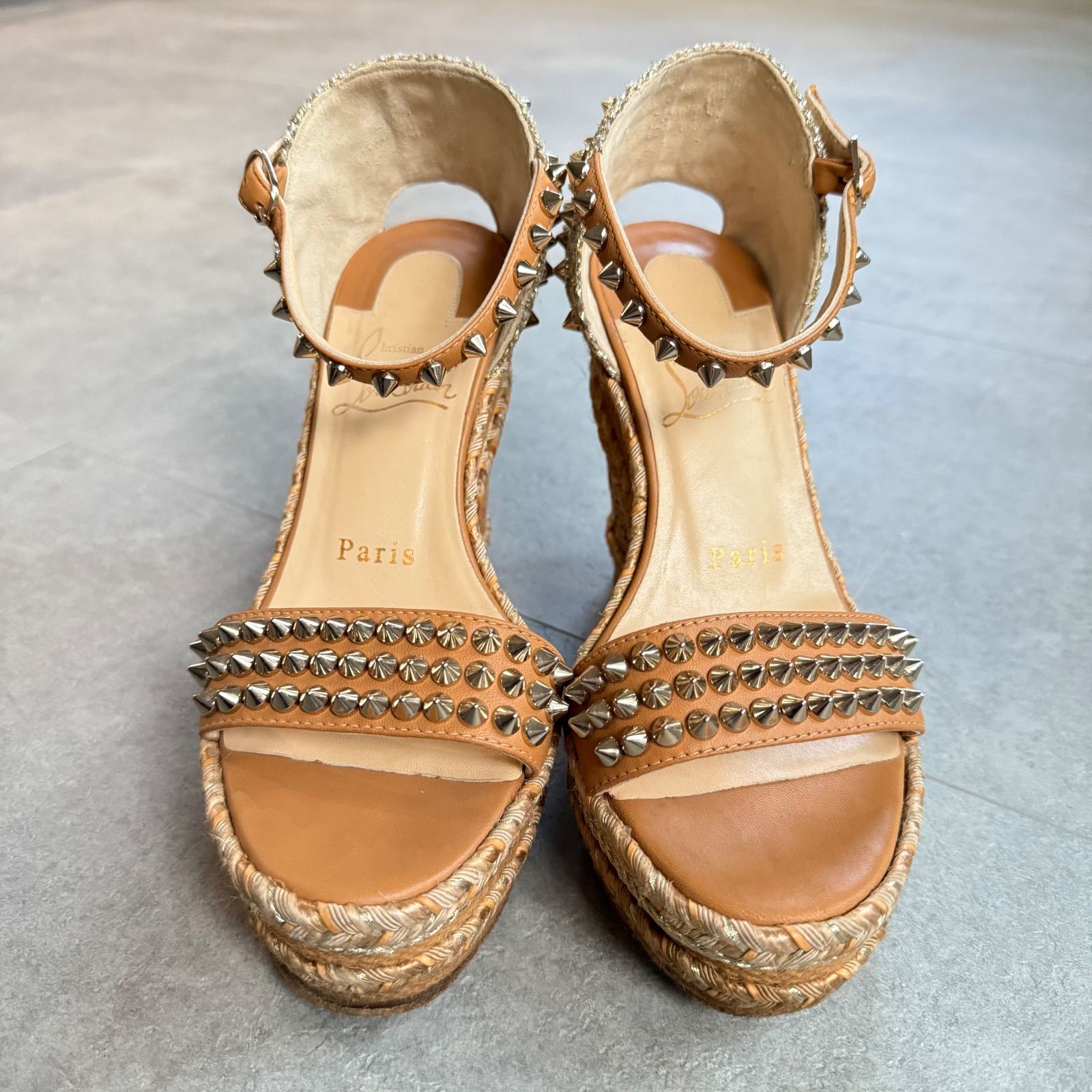 美品 ルブタン Christian Louboutin カタクロウ ウェッジソール