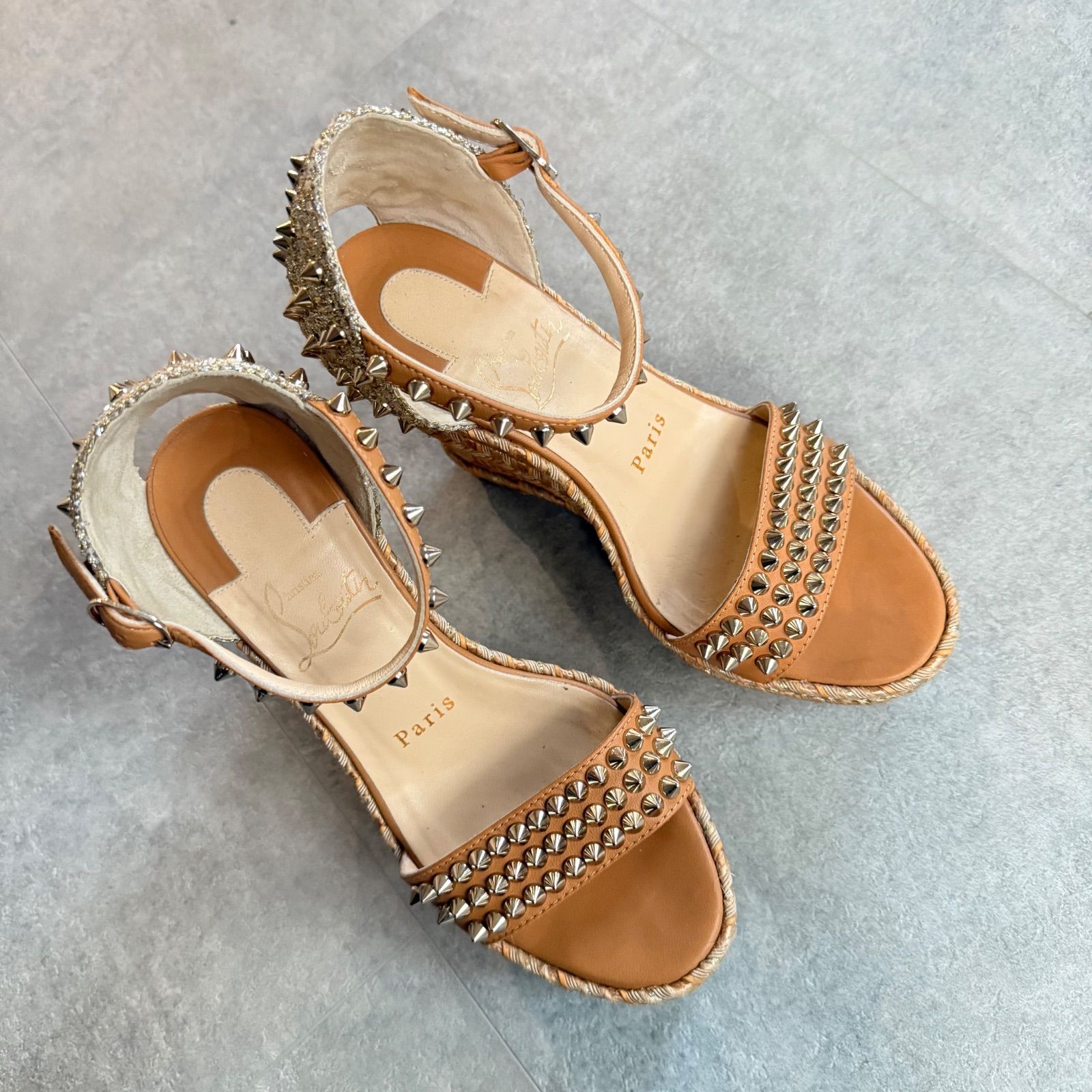 美品 ルブタン Christian Louboutin カタクロウ ウェッジソール