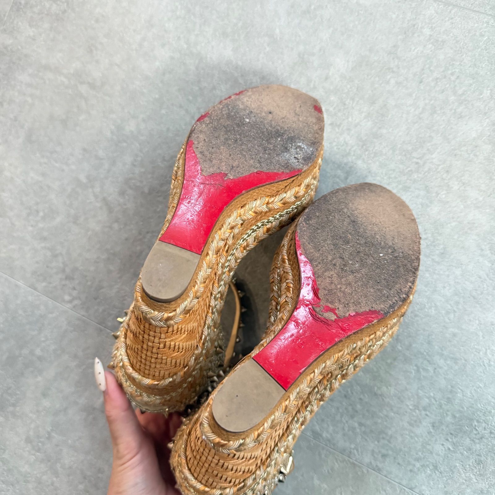 美品 ルブタン Christian Louboutin カタクロウ ウェッジソール