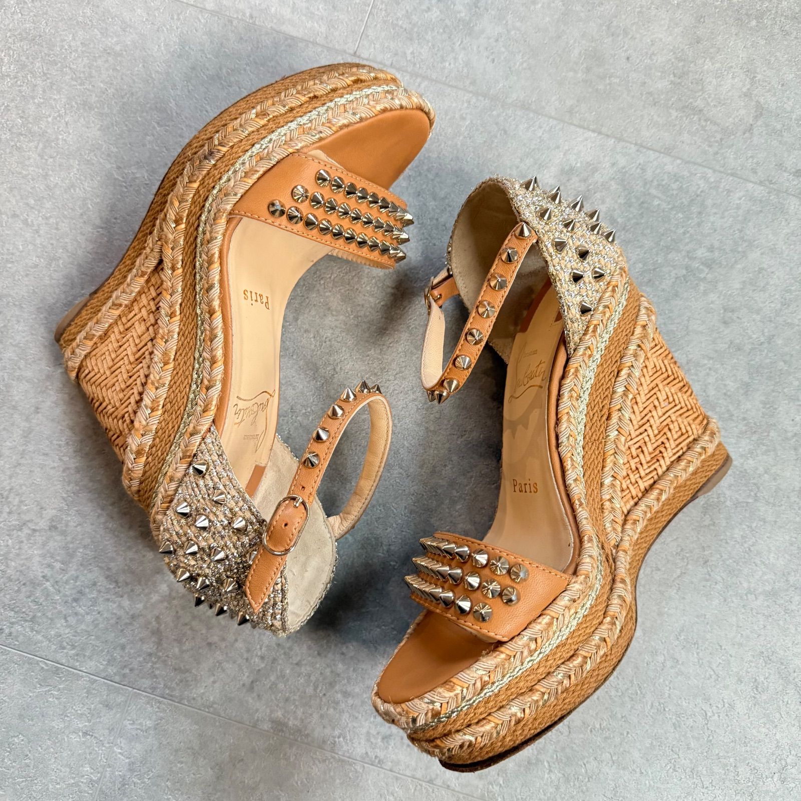 美品 ルブタン Christian Louboutin カタクロウ ウェッジソール