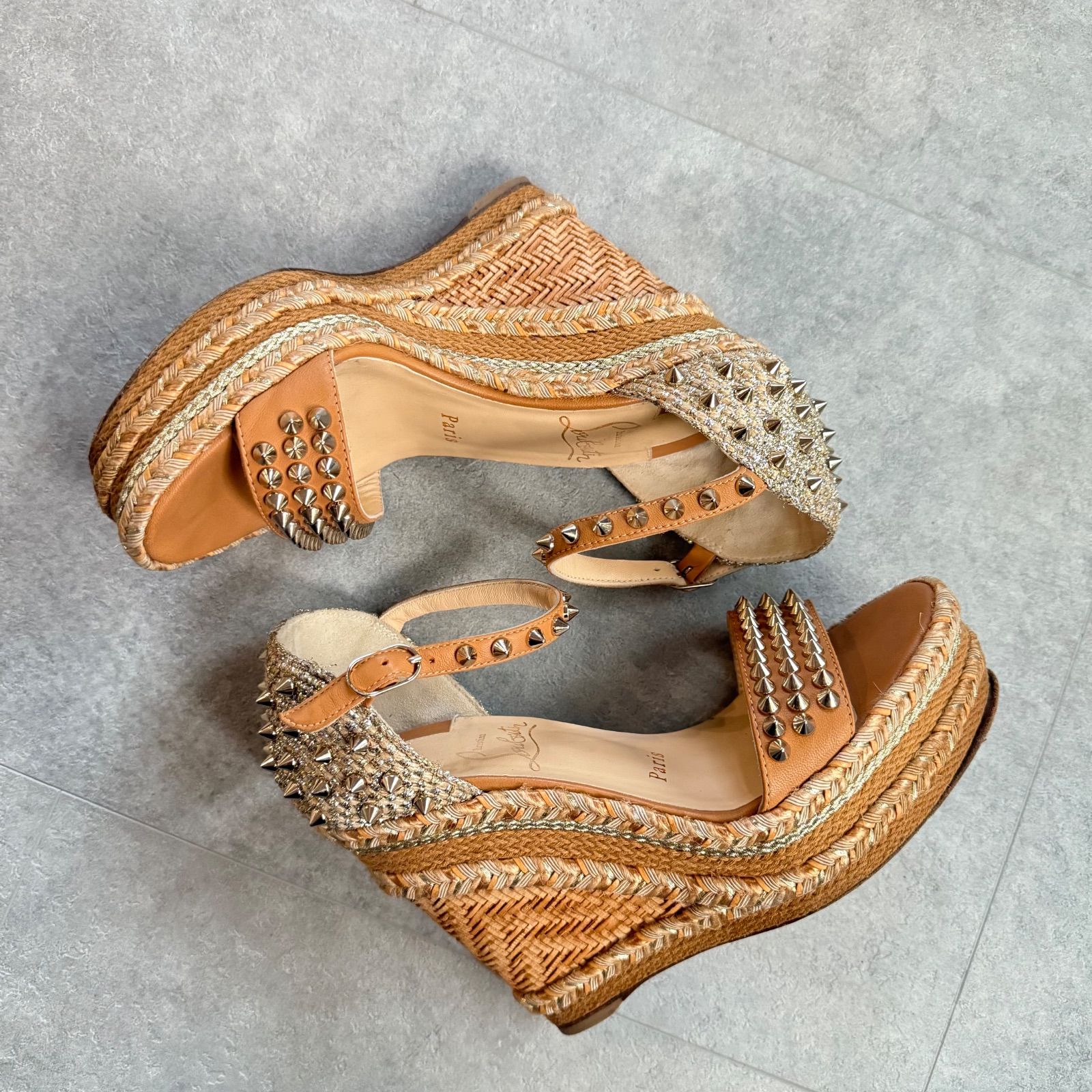 美品 ルブタン Christian Louboutin カタクロウ ウェッジソール