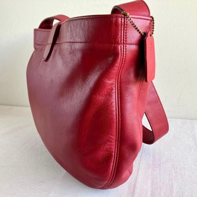 Rare Vintage Coach Eldridge Hobo Bag Red Leather 小売業者 Shoulder