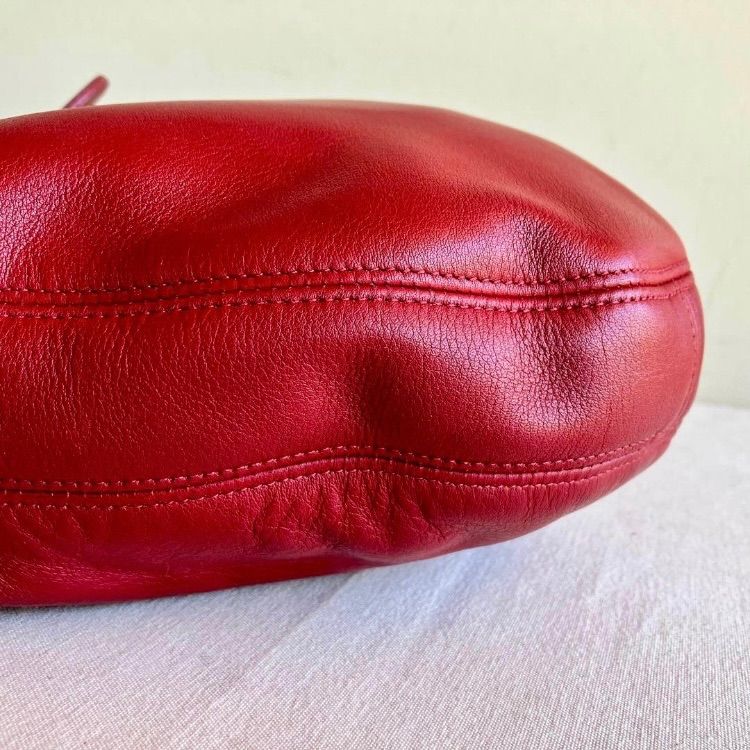 Rare Vintage Coach Eldridge Hobo Bag Red Leather Shoulder Bag 
