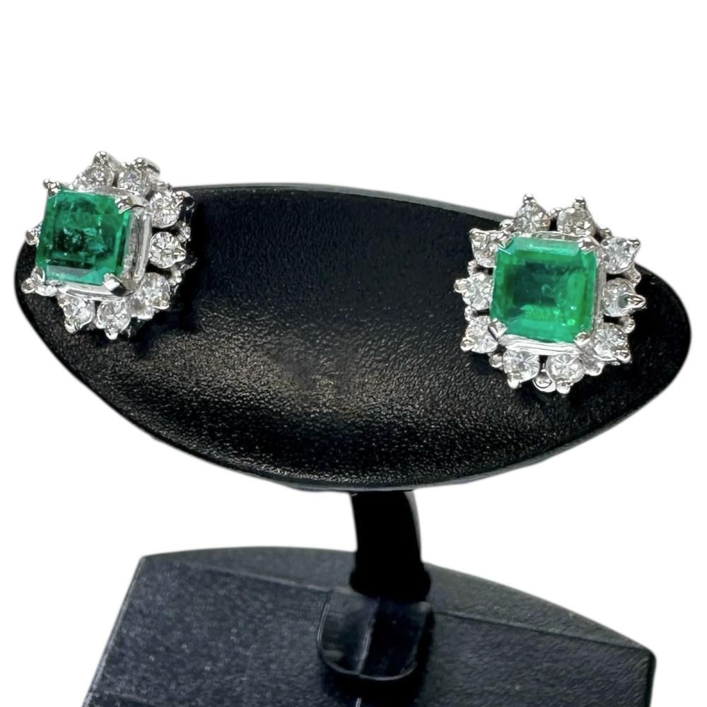 エメラルド 0.27 0.24 ct ダイヤモンド 0. ピアス Pt 900プラチナ 850プラチナ 2.7 g レディース NN