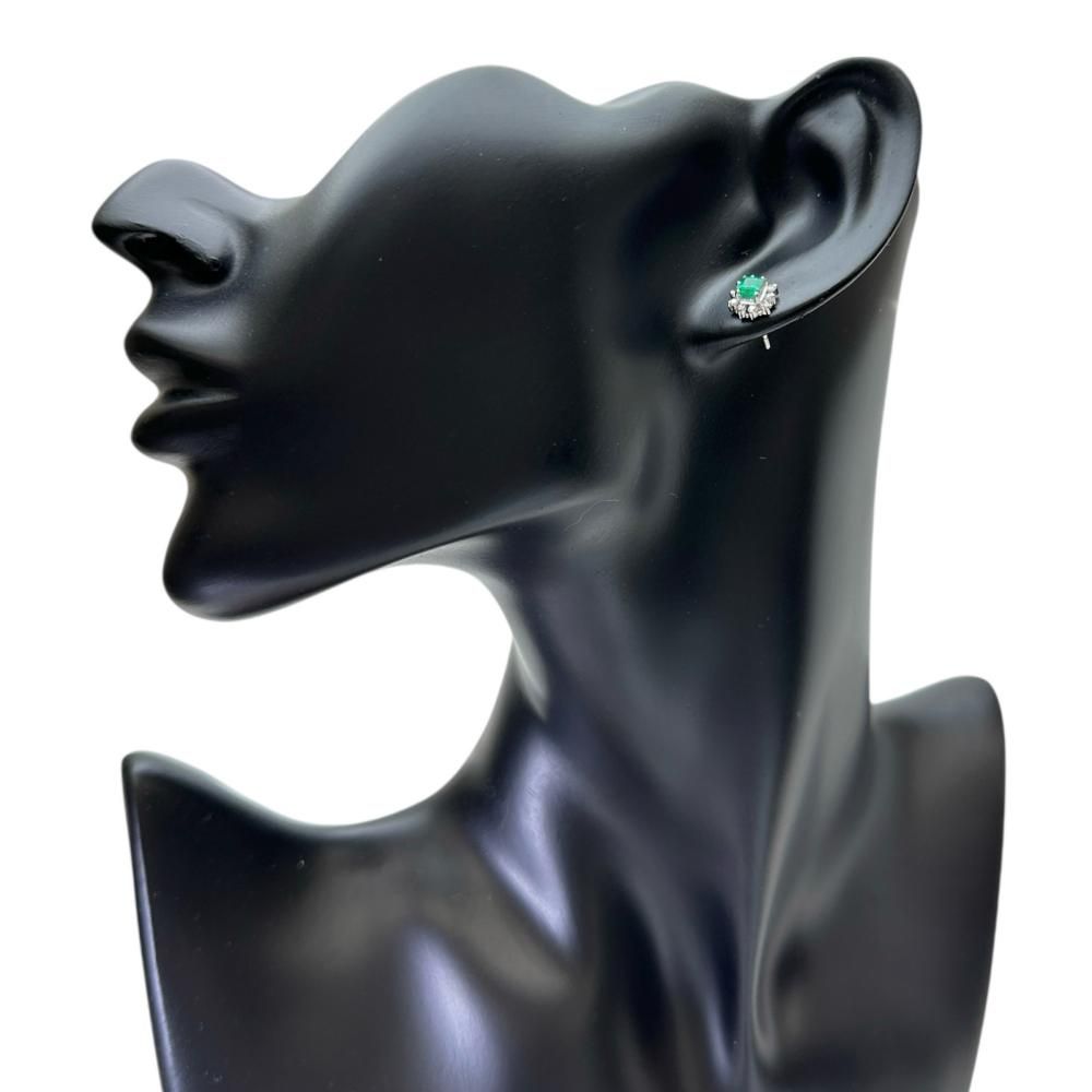 エメラルド 0 27 24 ct ダイヤモンド 11 2 ピアス Pt 900プラチナ 850プラチナ 7 g レディース NN 羽織り ドルマンスリーブ