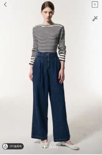 マイン MINE バッグ 밴딩 ツータック ワイド デニム パンツ 55 サイズ 24 SS