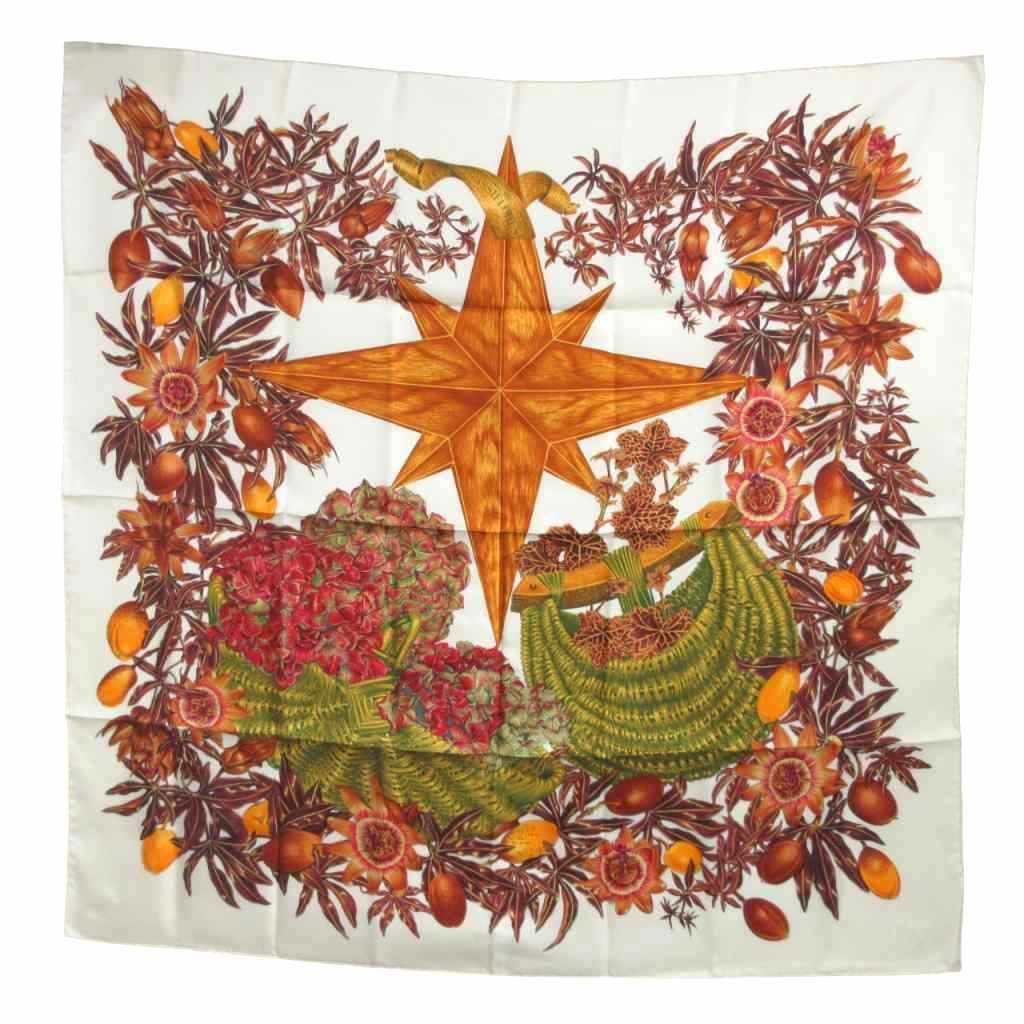 エルメス HERMES 美品 カレ 90 Passiflores パッションフラワー