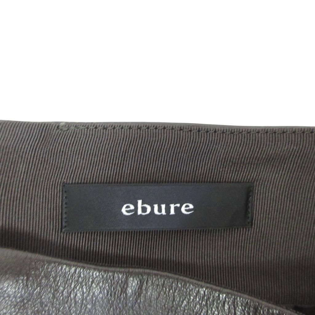 エブール ebure 極美品 ラムレザー ロングスカート 羊革 ロンハーマン 取扱 ベルト付 ブラウン 38 IBO84