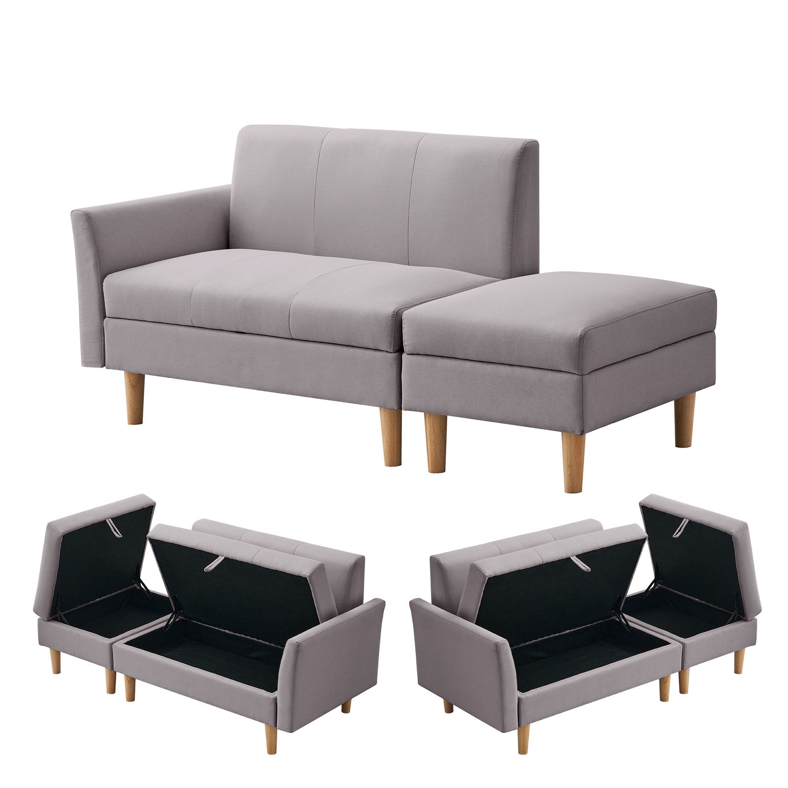 数量 ソファカチン ソファー ソファ ソファーベッド 3 P 3人掛けソファ 収納付きオードマン付き