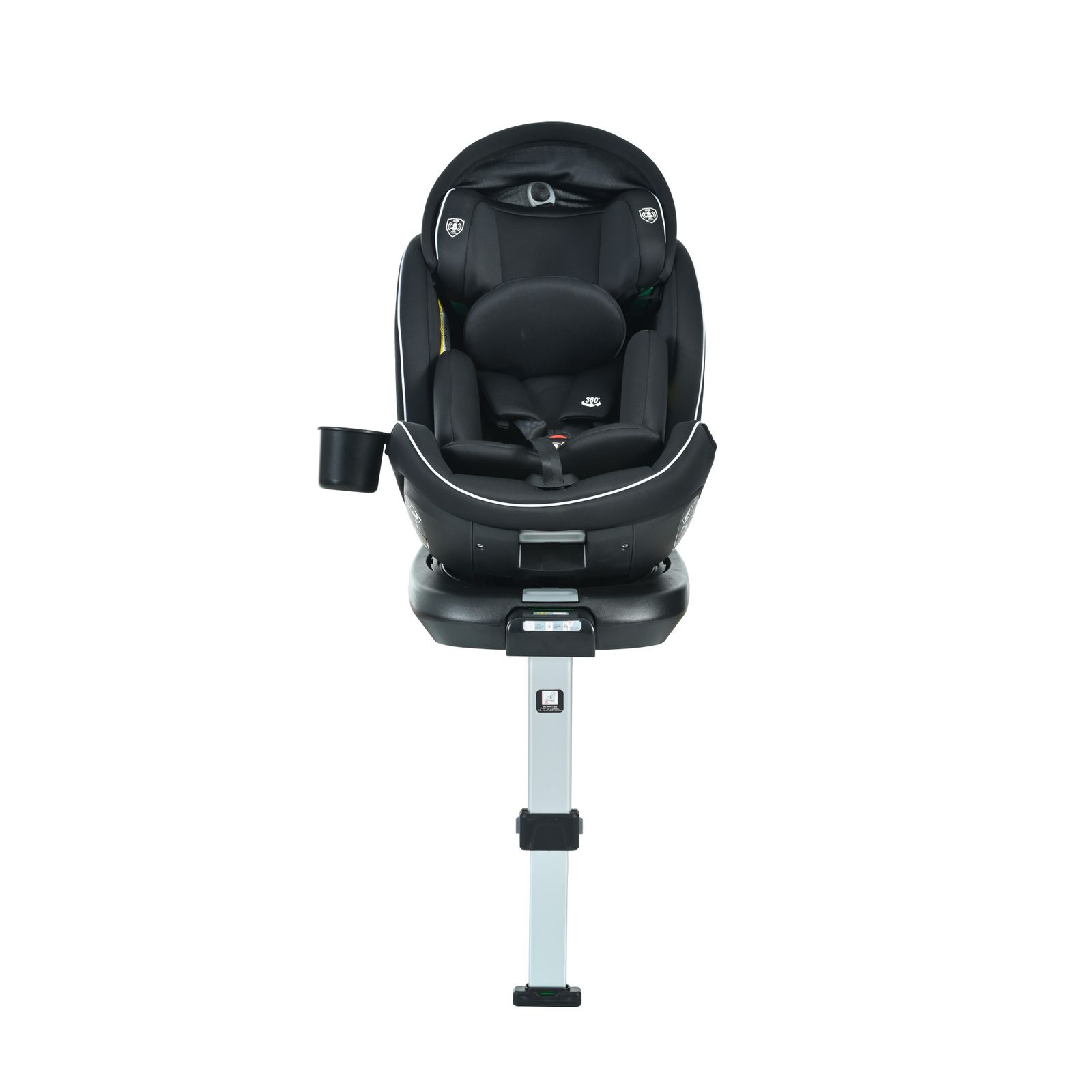 数量 サポートレッグタイプ チャイルドシート 新生児 ISOFIX 0歳～12歳 360度回転式 40～150 cm ジュニアシート 調節 洗える キャノピー付き ベビーシート ドリンクホルダー付き 出産祝い 車 ブラック