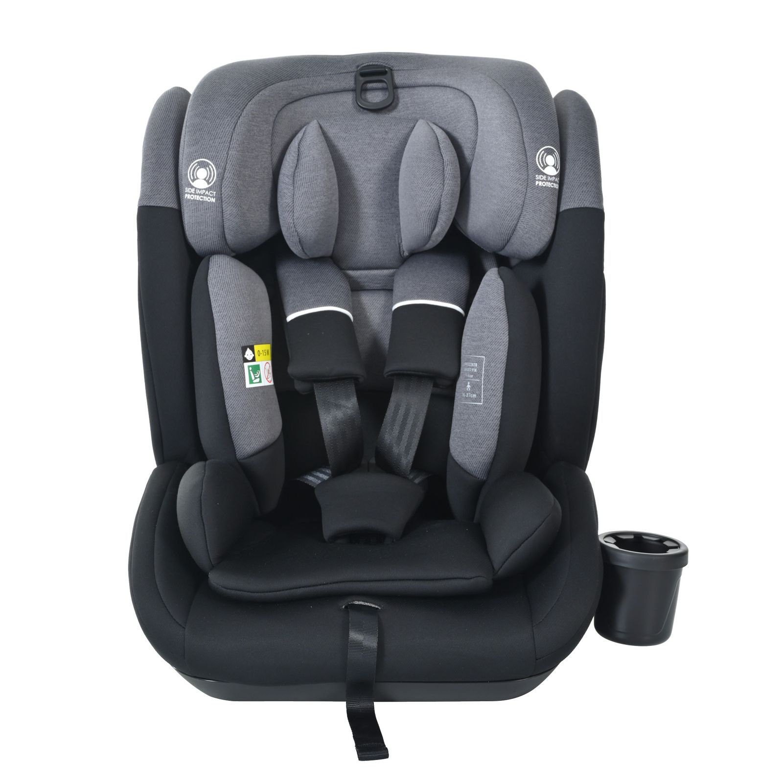 数量 チャイルドシート ISOFIX 新生児～12歳 76～150 cm ジュニアシート 洗える 取付簡単 ドリンクホルダー付き ブラック グレー
