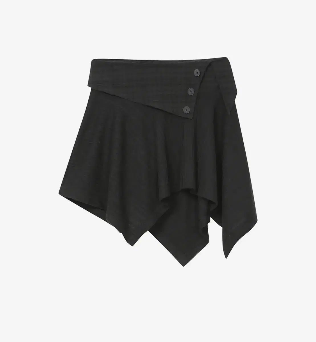 迷キー ソウル Unbalanced flow mini skirt BLACK