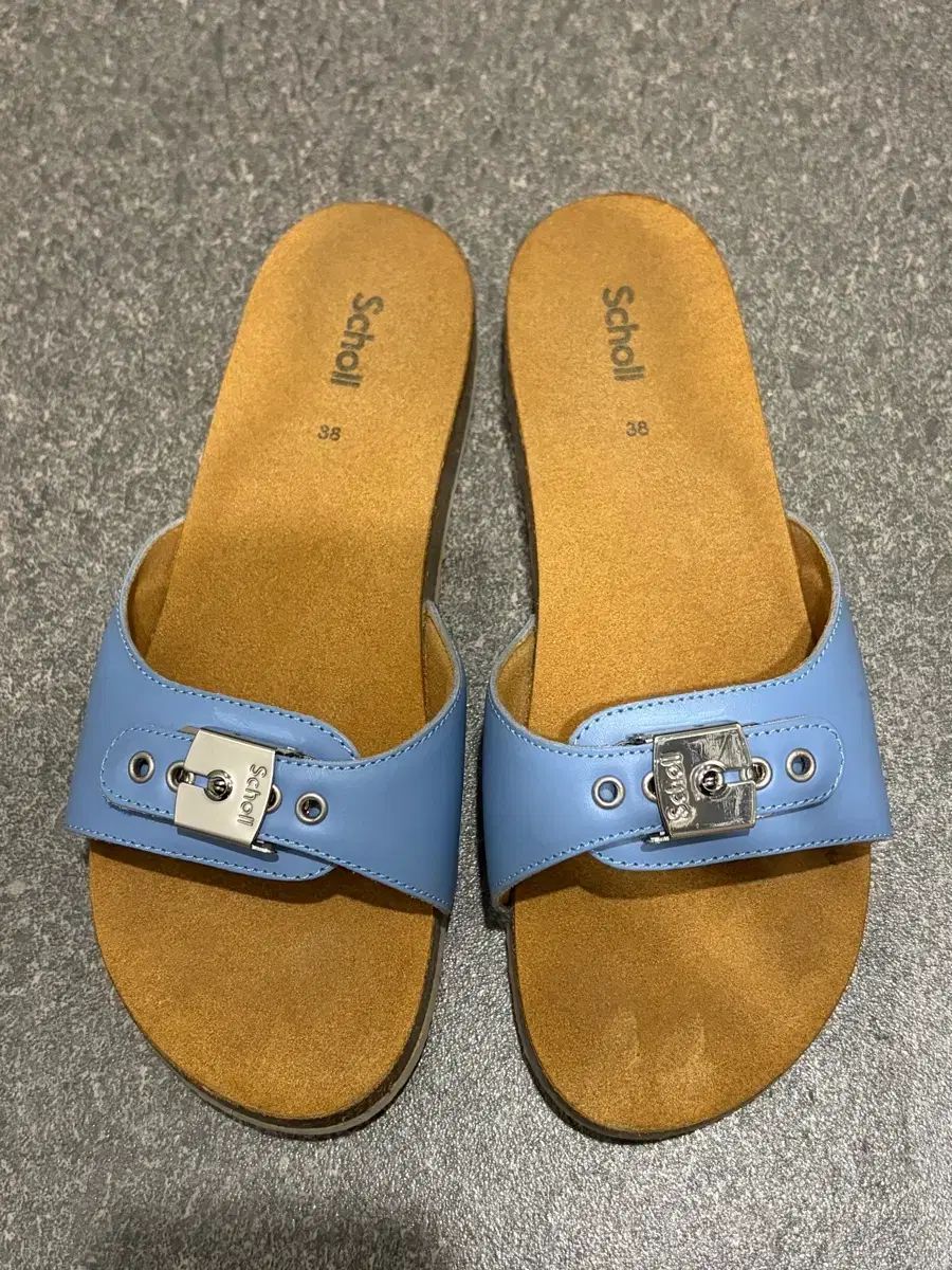 ショール スリッパ サンダル 38 ブルー