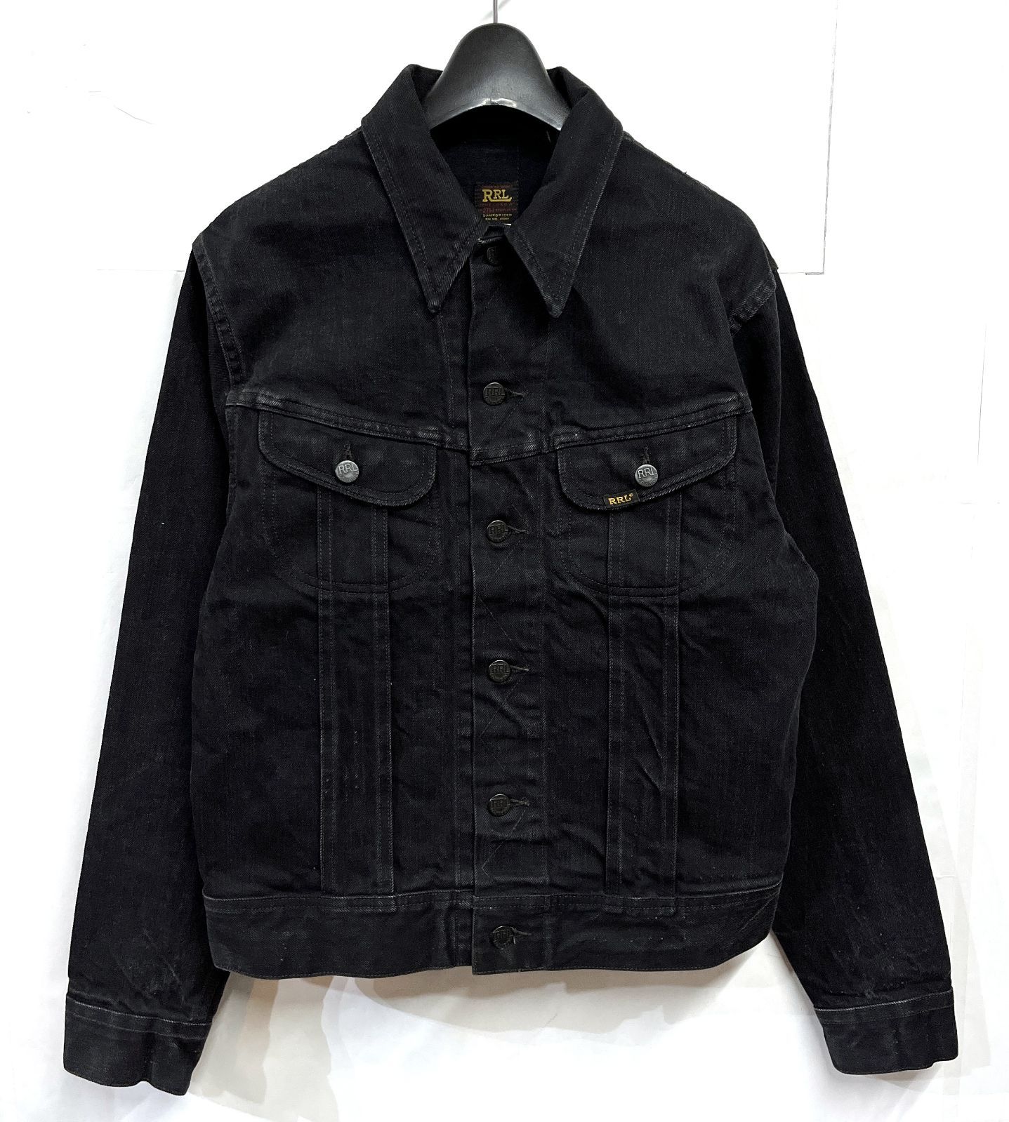 RRL｜ダブルアールエル ブラックデニム トラッカージャケット Gジャン