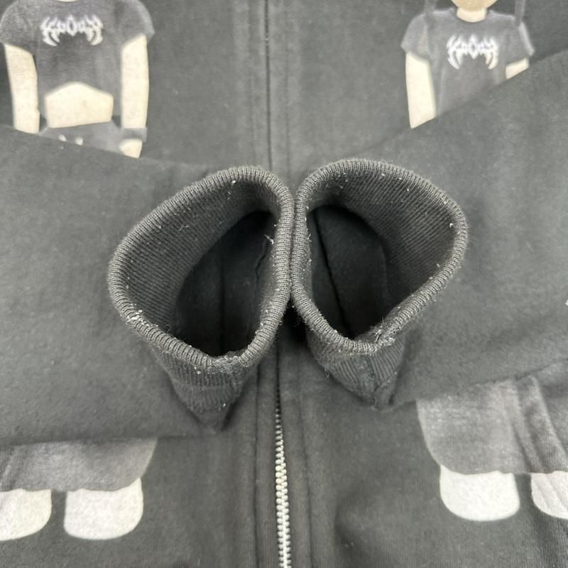 古着 KOUGA Character Hoodie キャラクター プリント ジップ パーカー 