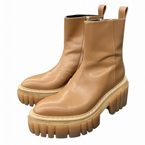 ステラマッカートニー STELLA McCARTNEY エミリー サイドゴア ブーツ 茶 キャメル 36 800373 ■GY41