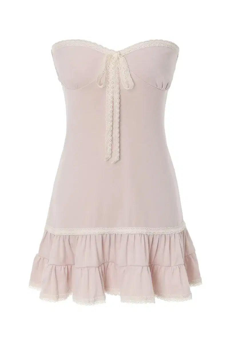 スリータイムズ クレープチューブトップ ピンクS