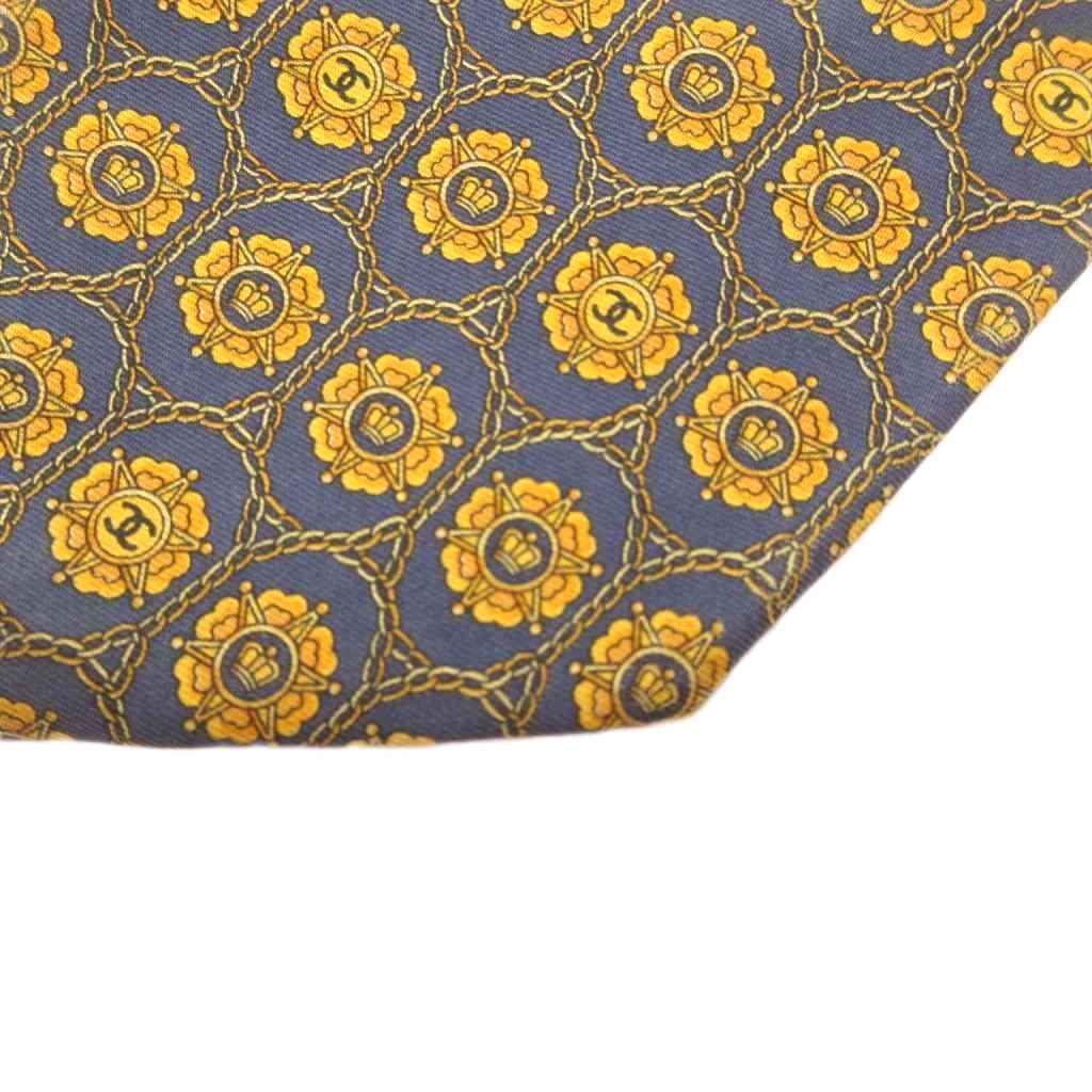 シャネル CHANEL 美品 ネクタイ レギュラータイ 総柄 ロゴ シルク