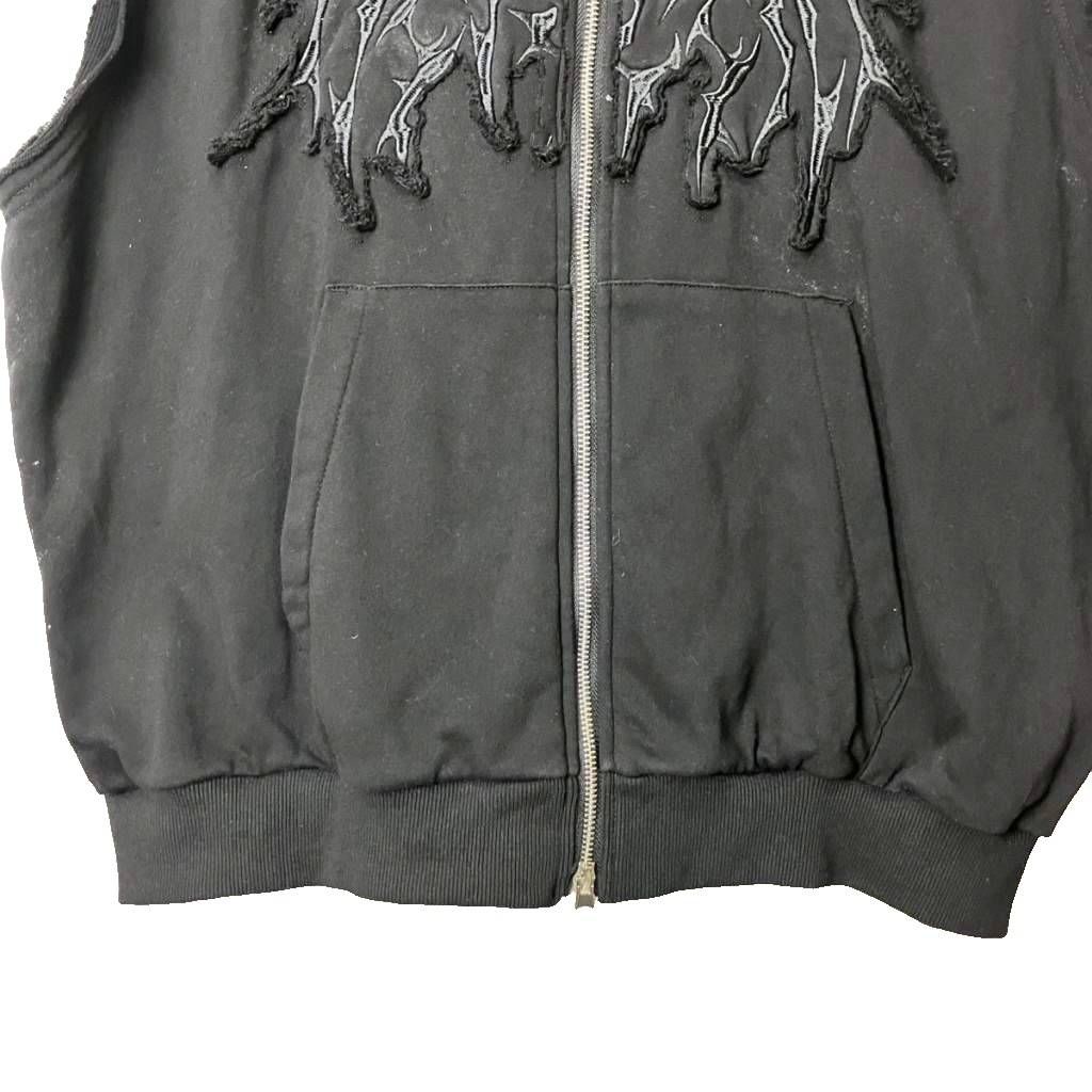 レフレム REFLEM 猫耳パンクノースリーブZIPパーカー チェーン