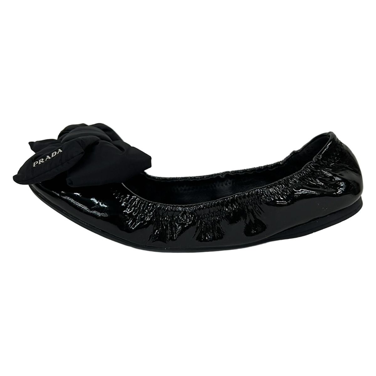 PRADA フラットパンプス　リボン　23㎝ PRADA SPORT(プラダスポーツ) フラットシューズ 36 レディース - 黒