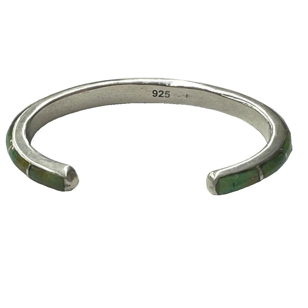 ターコイズ バングル ブレスレット 925刻印 シルバー 緑 グリーン