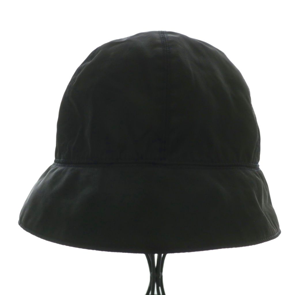 プラダ PRADA 帽子 バケットハット バケハ ナイロン ロゴ 刺繍 M 黒