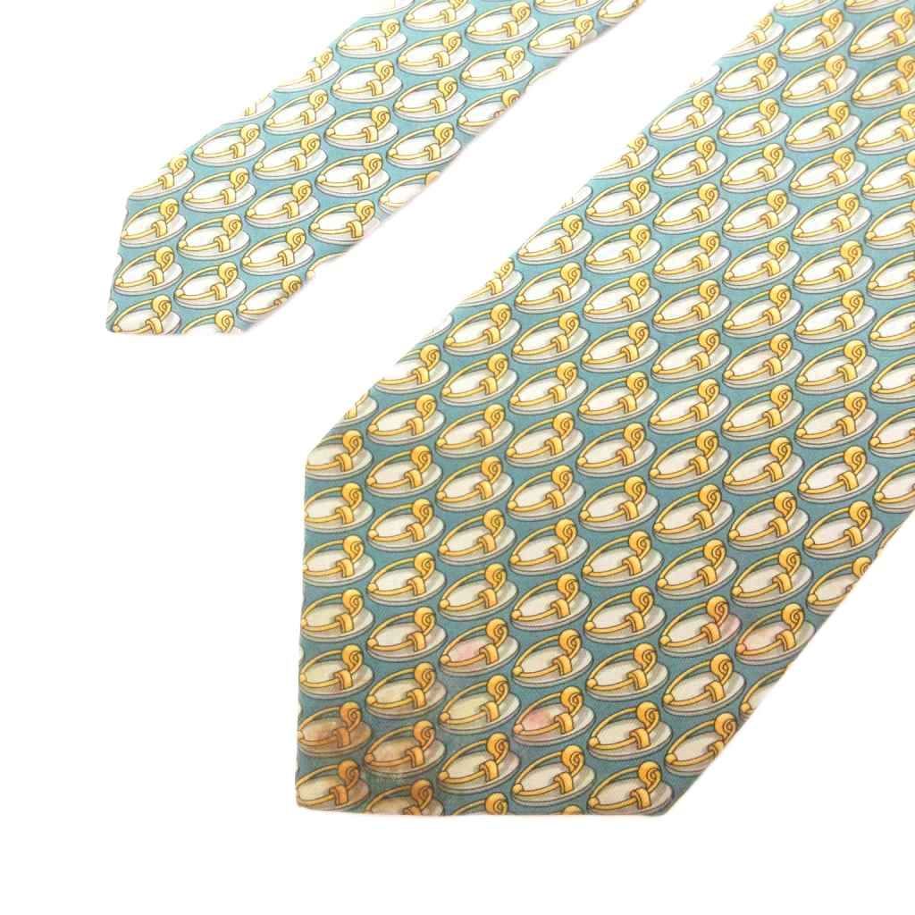 グッチ GUCCI ネクタイ レギュラータイ 総柄 ロゴ シルク 黄 イエロー