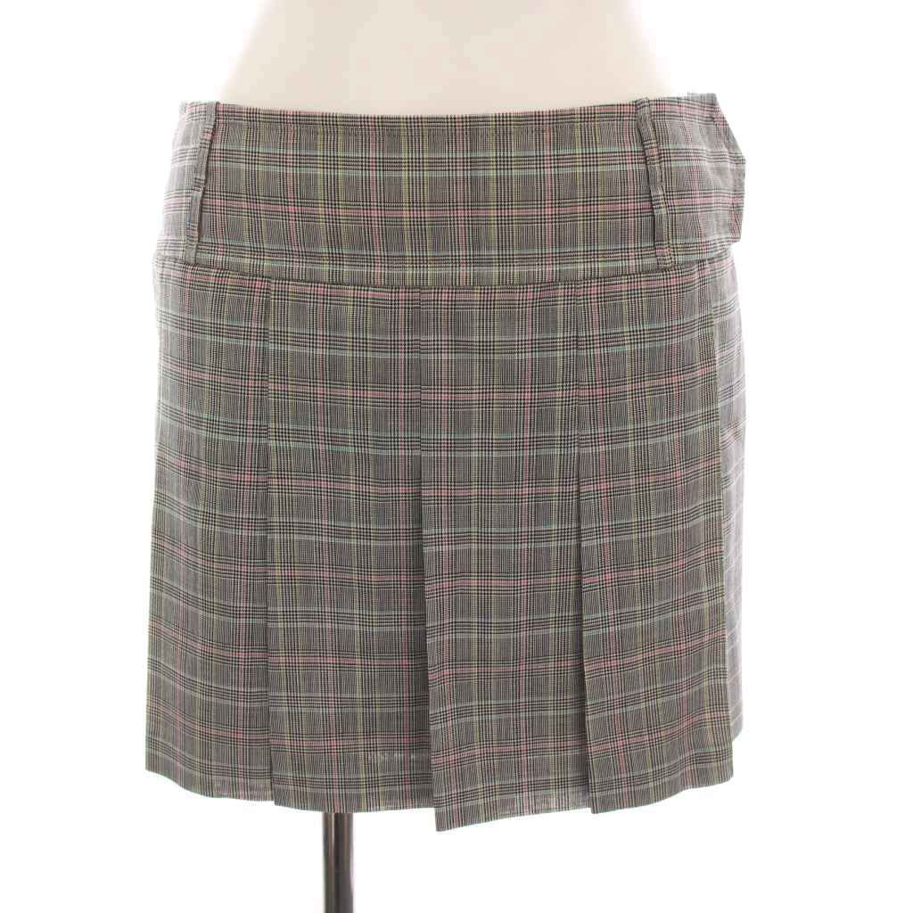 美品✨ バーバリーブルーレーベル ラップスカート プリーツ レザー カシミヤ混 バーバリーブルーレーベル BURBERRY BLUE LABEL ラップスカート ミニ