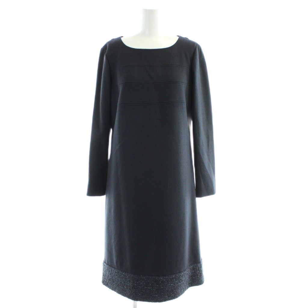 レリアン Leilian ワンピース ひざ丈 9 黒 ブラック 切替 /AP - メルカリ