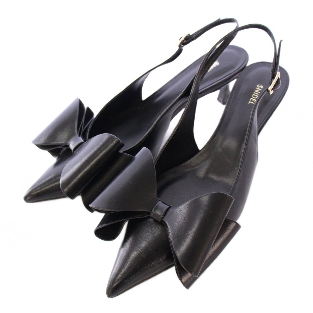 スナイデル SNIDEL ダブルリボンパンプス ストラップ ポインテッドトゥ