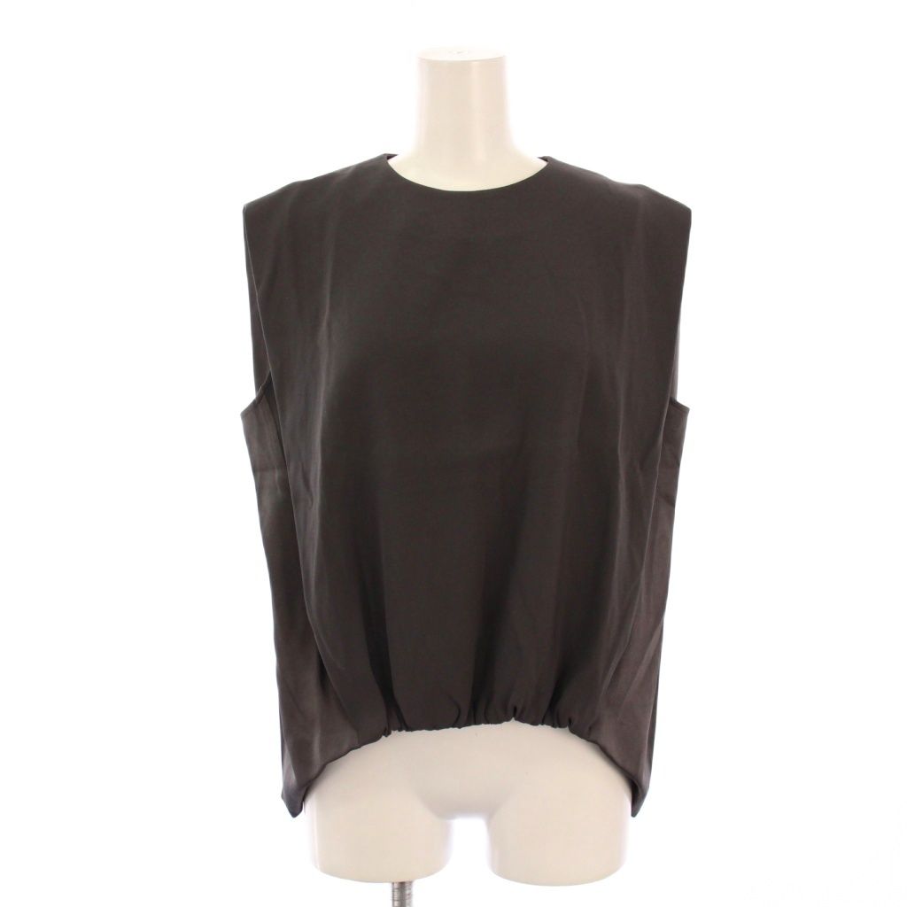 ディケイド DECADE 24 SS CINDY ノースリーブブラウス シャツ プルオーバー クルーネック タック 4 グレー BB