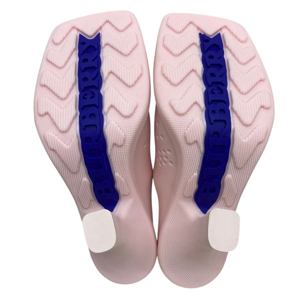  バーバリー ラバーソール ミュール サンダル シューズ PVC ピンク ロゴ 8080342 サイズ37 約24 cm BURBERRY レディース 上品 感 かわいい その他 靴