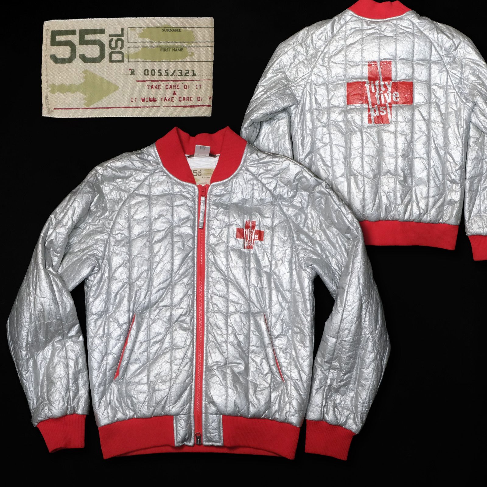 00s 55DSL タイベック ペーパージャケット スタジャン ブルゾン 中綿 S