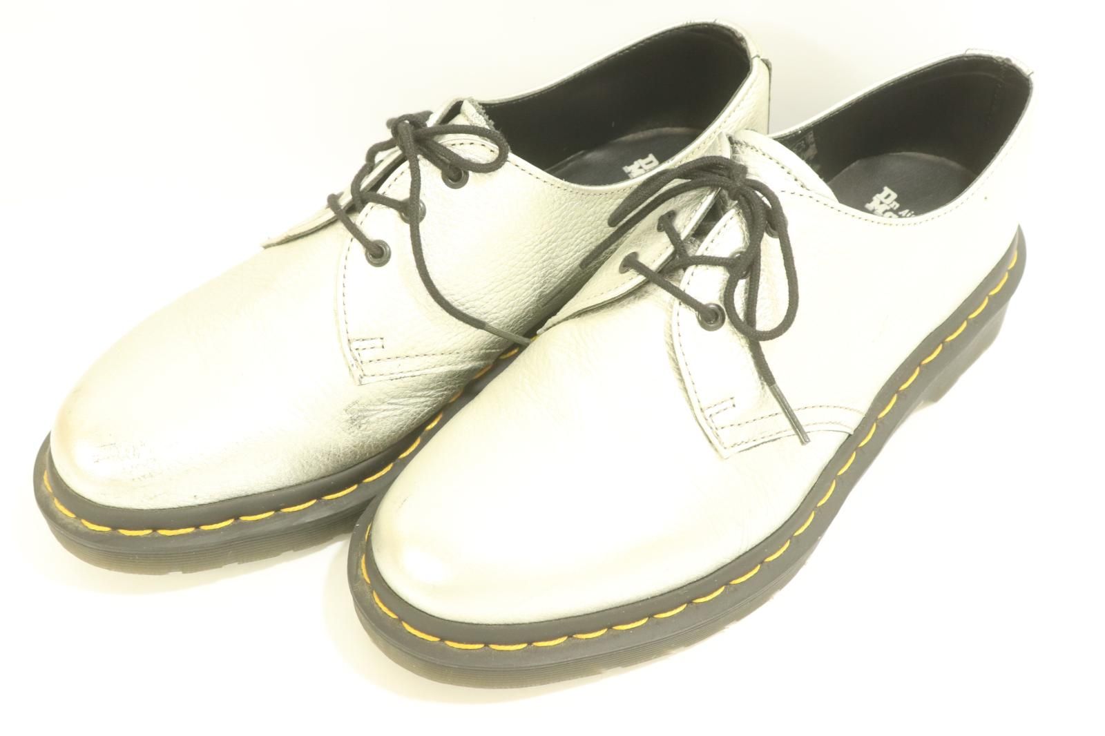 DR MARTENS レディースシューズ EU 39 銀 シルバー 無地 1461 MET