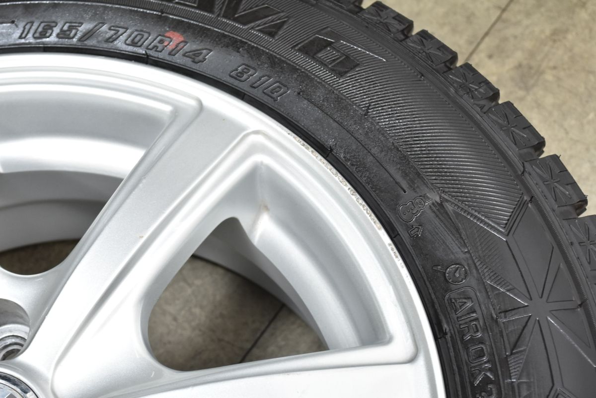  バリ溝品 PRD 14 in 5 J 38 PCD 100 グッドイヤー アイスナビ6 165 70 R ヴィッツ ポルテ スペイド パッソ アクア デミオ スイフト 14インチ タイヤ ホイールセット