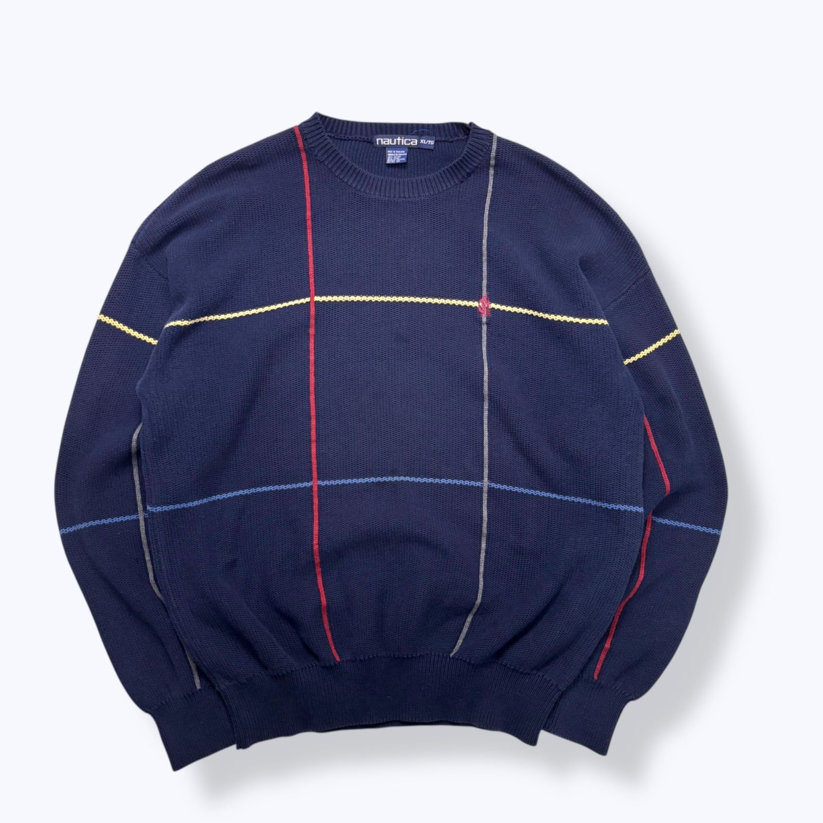 90s Nautica Cotton Line Knit XL 90年代 ノーティカ ノーチカ