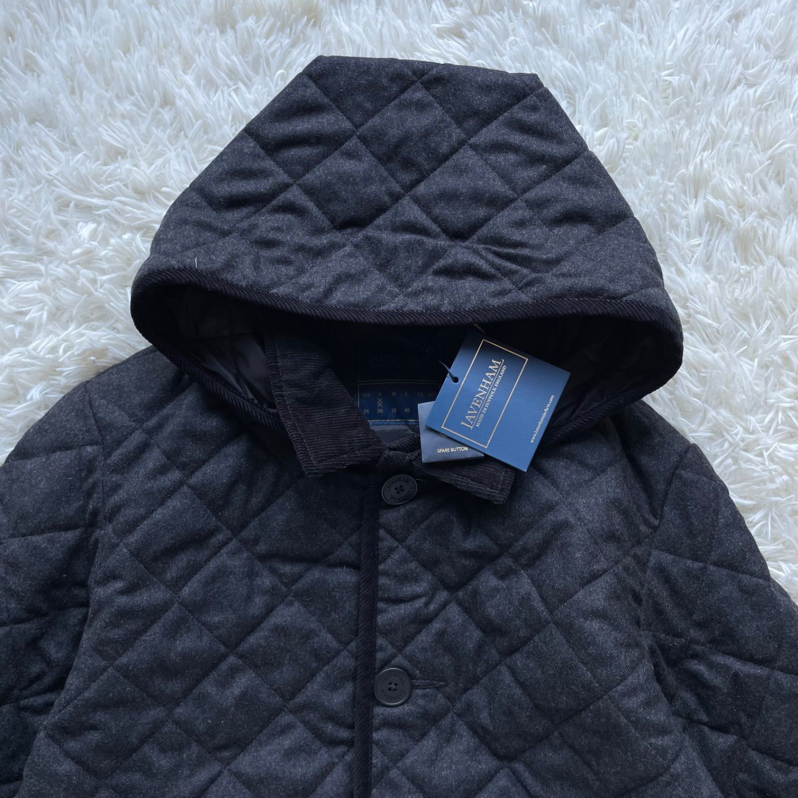 未使用品 極美品 ラベンハムLAVENHAM メンズ ウール混キルティング 