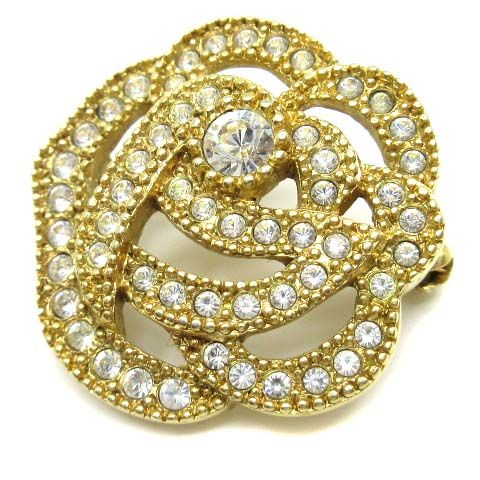 クリスチャンディオール Christian Dior フラワー ブローチ カメリア