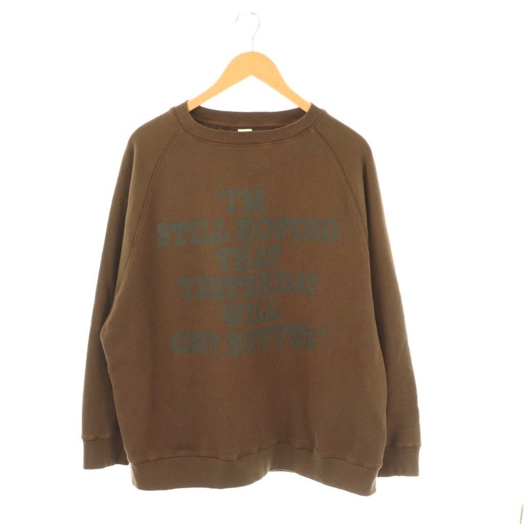 フレームワーク Framework MEAN MACHINE AGE 別注PEANUTS VTG CREW スウェット F ブラウン グレー DO OS