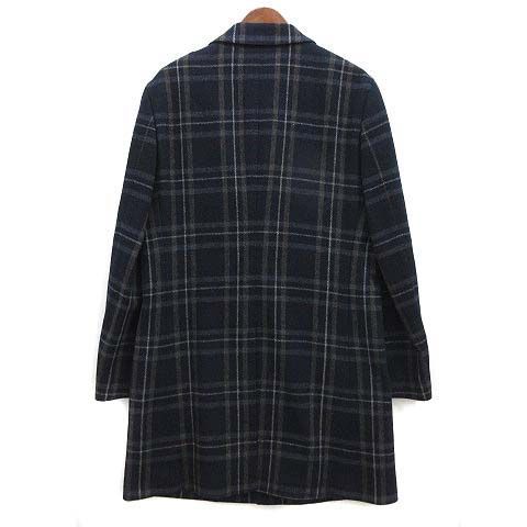 コムサメン COMME CA MEN ツイード チェック チェスター コート 段返り