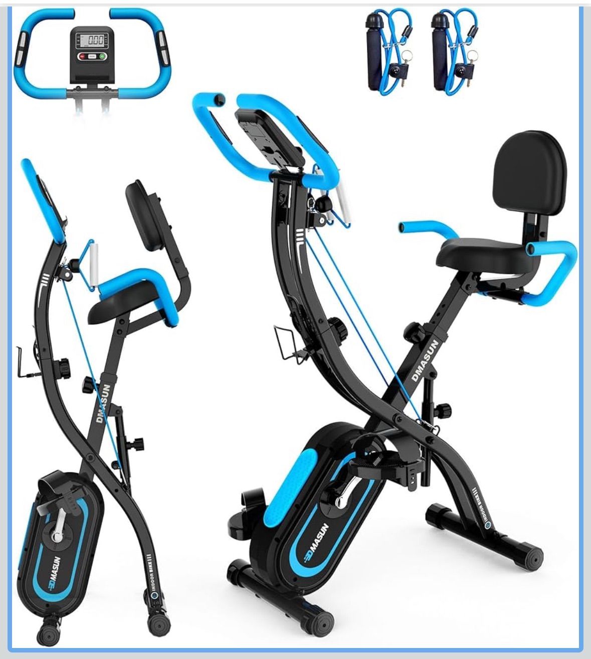 2026年モデル DMASUN エアロバイク 静音＆折りたたみ式 フィットネスバイク 3 in 1アプリ連動 心拍数計測 エクササイズバンド付き 16段階負荷 トレーニングバイク 7段階サドル高さ調整 有酸素運動 組立簡単