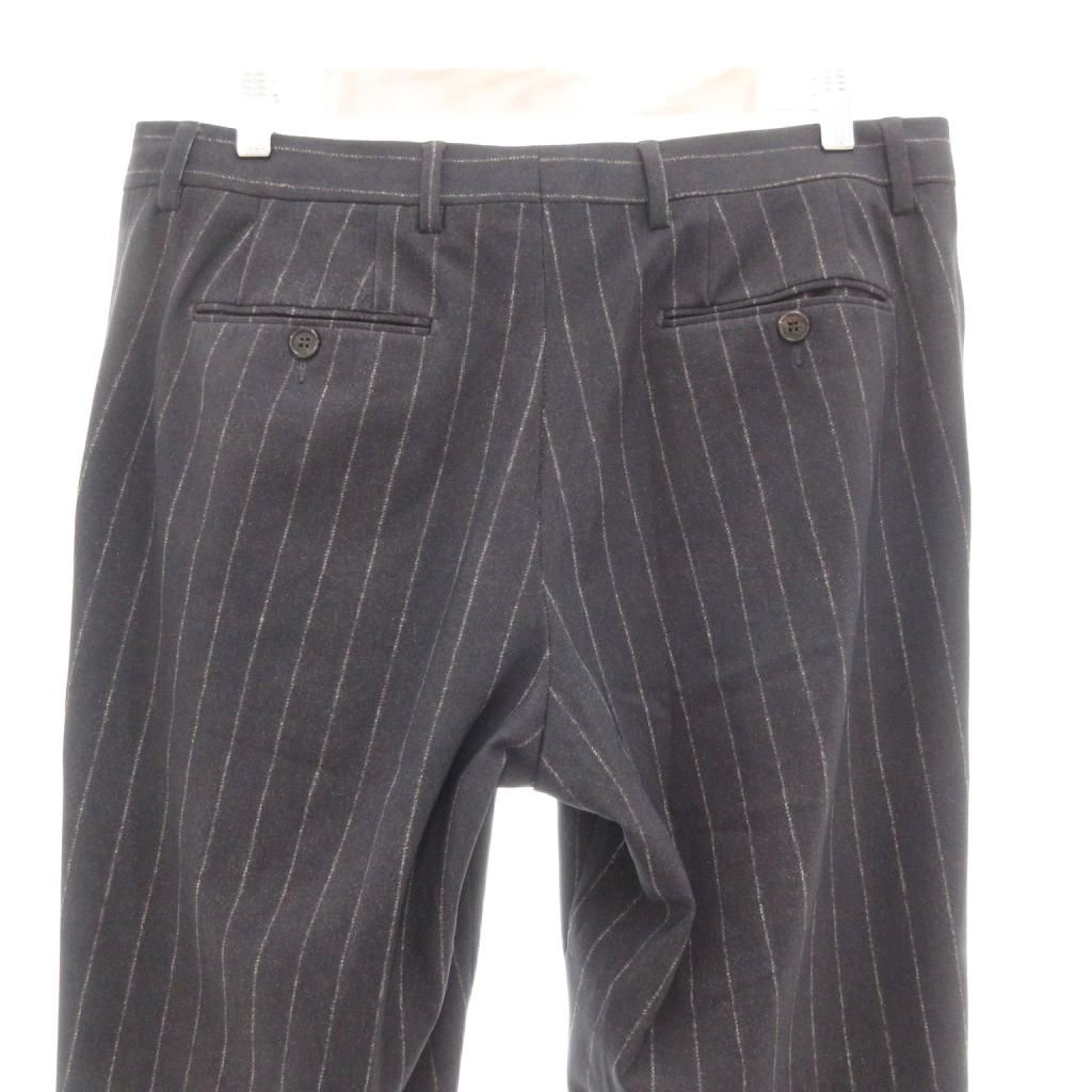 【中古】TRAINO パンツ スラックス ピンストライププリント イタリア製 50 ダークグレー系 /UO TRAINO パンツ スラックス ピンストライププリント イタリア製 50